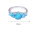 CiNily Blue Fire Opal Silver Plated Women Jewelry Gemstone Ring Size 6
