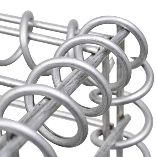 HLLNME Steinzaun Steinkorb Steingabione Gabion Säule, Gabionenwand mit Abdeckung Verzinkter Stahl 900x30x150 cm – Bild 6