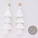 Jane Stone Fashion Tassel Earrings Statement Bohemian Multi Layered Gold Plated White Jewelry for Women Girls