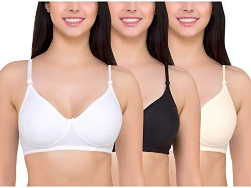 AKHIYAAN Multi Colour Non-Padded Seamless Bra with Full Adjustable Straps(incl. 3 Bra)