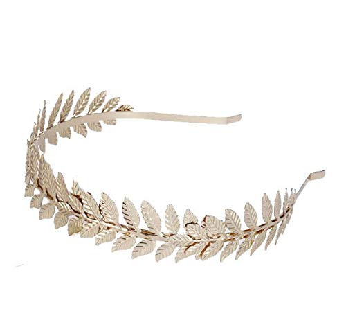 SZETOSY Leaf Bridal Headband - GOODCHANCEUK Roman Goddess Headband Wedding Accessories for Wedding, Party, Dancing Party, Fashion Show Golden Color