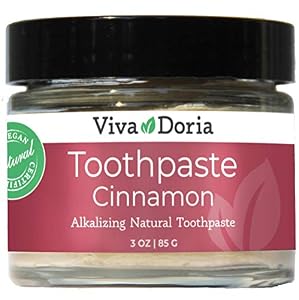 Image of VIVADORIA Fluoride Free Natural Mineralizing Toothpaste Glass Jar, Cinnamon, 3 oz.