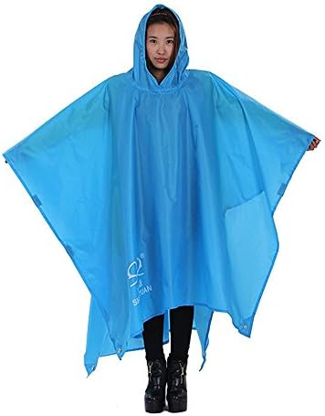 Outdoor Adults Waterproof Lightweight Rain Poncho with Hood