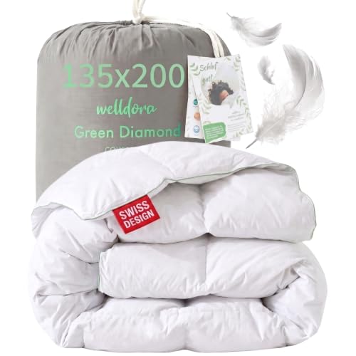 Welldora Komfort Bettdecke 135x200 Ganzjahres | Federn & Daunen extraweich