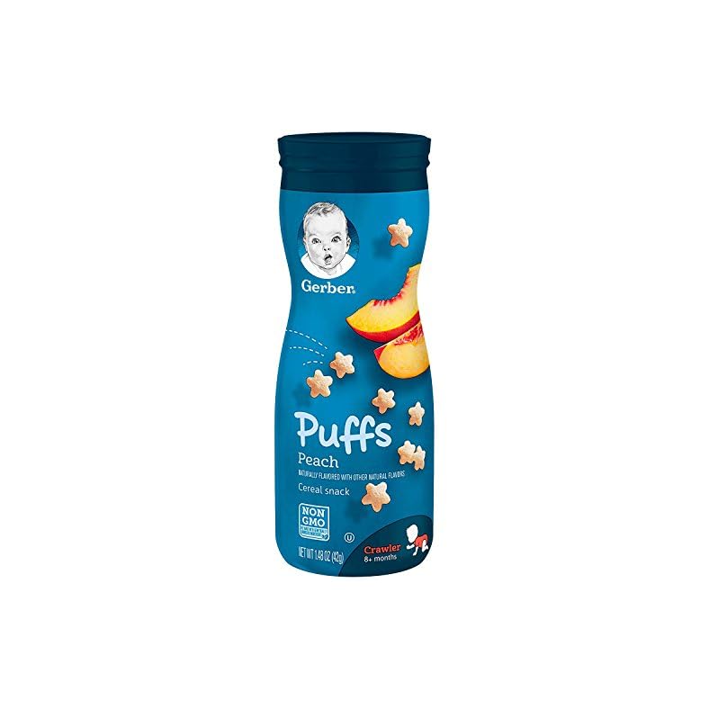 Gerber Graduates Puffs Cereal Snack, Peach, 1.48 Ounce