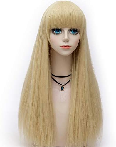 Probeauty Iconic Collection 65cm Long Lolita Straight Blunt Cut Full Bangs Hair Synthetic Cosplay Wig