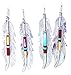 Made in the USA by Navajo Artist F. Barney:Beautiful! Sterling-silver Navajo Feather pendant-necklaces