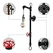 BAYCHEER Industrial Retro Steel Pipe Water Pipe Wall Lamp Wall Sconce Wall Light Valve Antique Wallmount Loft Lamp use E26 Light Bulb Socket for Indoor Restaurant Barn, Black