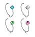 Zolure Nose Rings Hoop Surgical Steel Nose Studs L Shape 20 Gauge Piercing Jewellery 4PCS