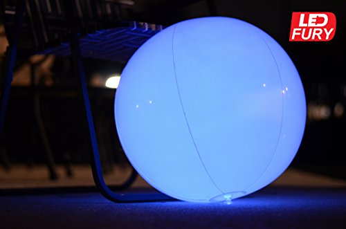 image for LED FURY Light up Beach Ball [Large] | Glow in the dark with Color Cha