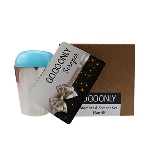 GOGOONLY Nail Art Soft Squishy Silicone XL Jelly Stamper and Scraper Set - Stamping Tools - Blue-BH000588