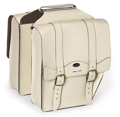 Monte Grappa Leather Vintage Cruiser Bag in Sky Cream