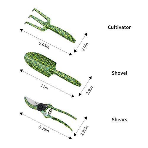 3 Piece Garden Tool Set - Aluminum Gardening Tools with Floral Print - Trowel, Cultivator, Pruning Shear, and Exquisite packaging, Gift Set for Gardening Needs - Thumbnail 4