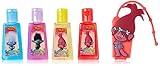Townley Girl Dreamworks Trolls Hand Sanitizer with Four Different Scents, Travel Size, 4 pk with holders