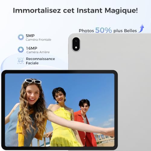 RebotAi Tablette 12.2 Pouces Android 16 Tablette, 32Go RAM+256Go ROM, Octa-Core T7300, 2400 * 1600 IPS, 10000 mAh Tablette Tactile 5MP+16MP/Widevine L1/Gemini AI/Étanchéité IP54