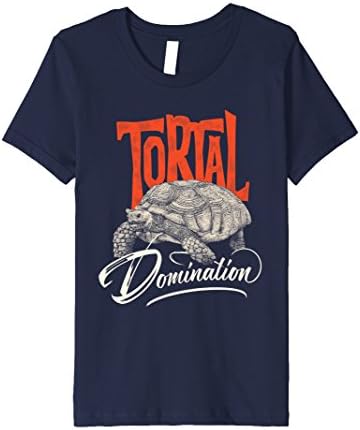 Kids Tortoise Tortal Domination T-Shirt, Turtle Tee 10 Navy