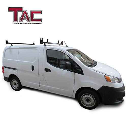 TAC Universal 2 Bars Roof Ladder Rack 600 LBS Capacity Utility Adjustable Cross Bar with Stopper for Van Without Rain Gutter Fit for Kayak Canoe Ladder Lumber Pipes Cargo Carrier Accessories