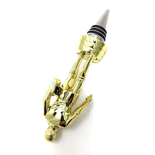 Salesman Wine Bottle Stopper - Handmade with Stainless Steel Base and Repurposed Trophy Top