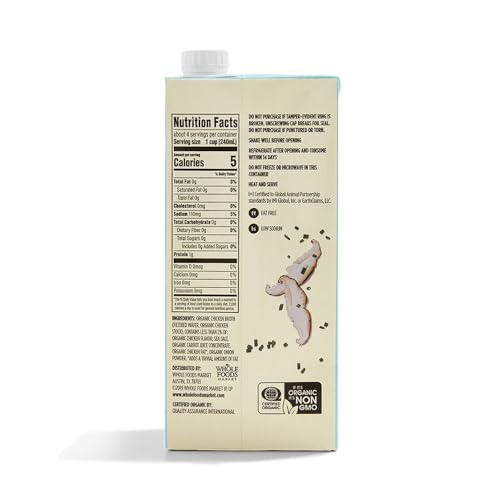 365 BY WHOLE FOODS MARKET, ORGANIC LOW SODIUM CHICKEN BROTH, 32 FL OZ