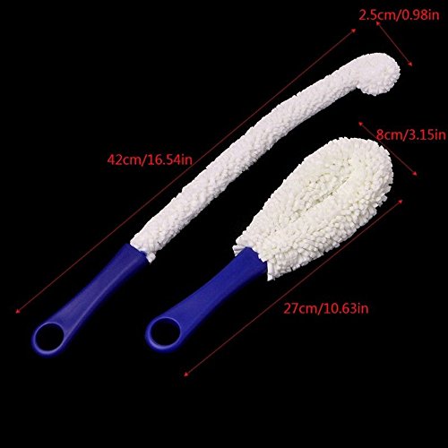 EORTA Set of 2 Glassware Brushes with Long Handle Home Decanter Cleaning Brushes Flexible Bottle Scourer No Scratch, for Wineglass, Narrow Neck Goblets, Cups