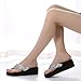 Hemlock Sequins Slipper Flip Flops, Women Bohemia Floral Beach Slippers Thongs Slippers Anti Slip Flip-flops (US:8, Silver)