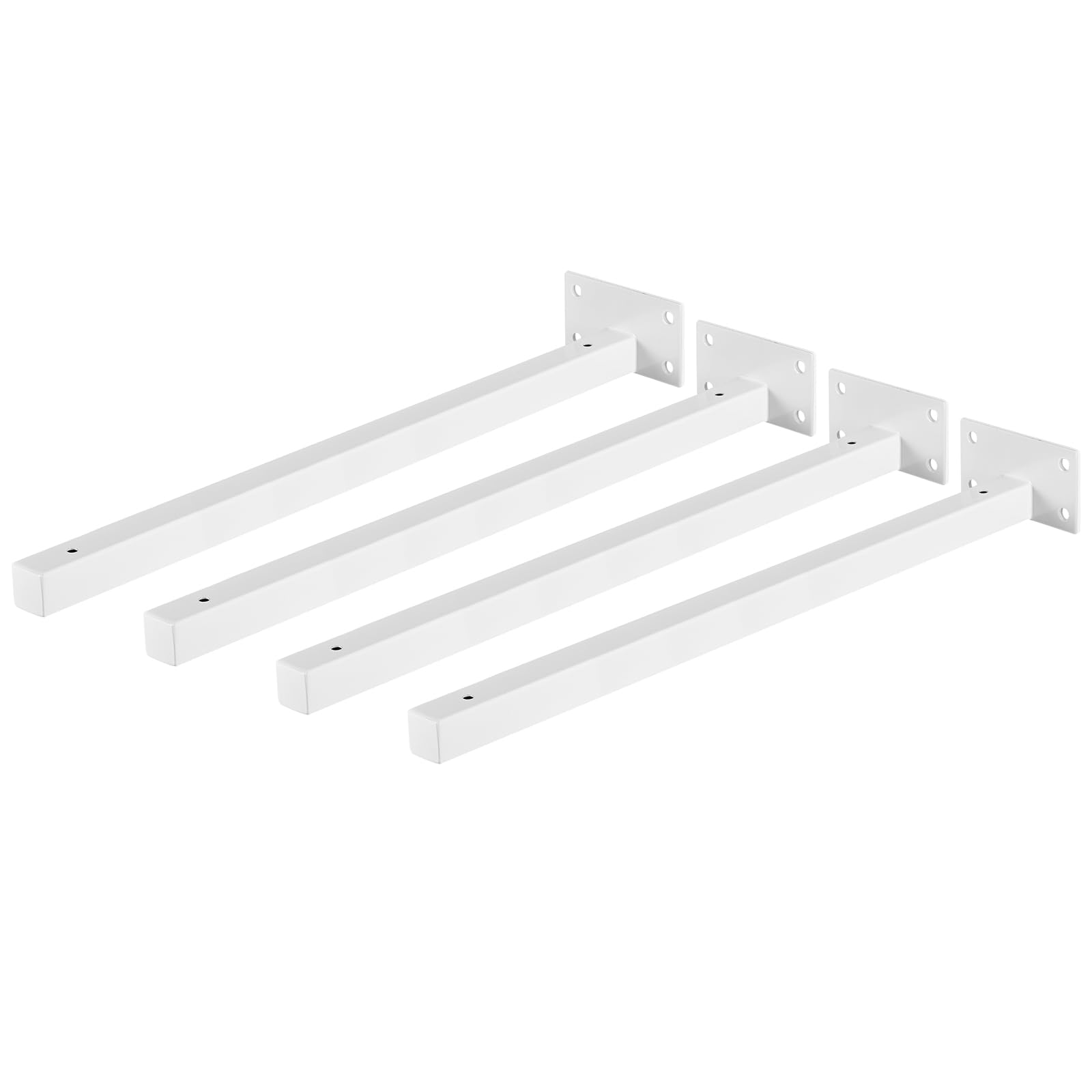 uxcell Floating Shelf Brackets, 4pcs 16"(400mm) Industrial Metal Brackets for Shelves Wall Mounted Shelf Supports, White