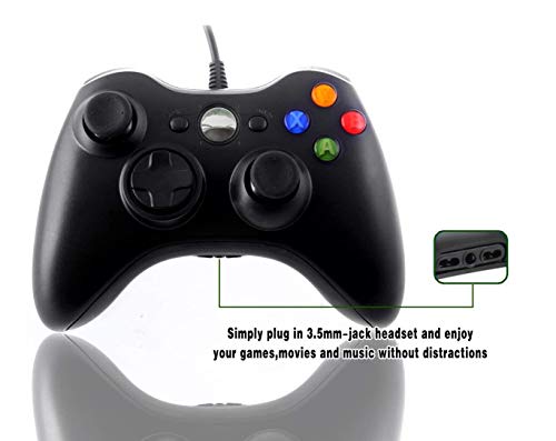 Xbox 360 Game Controller, WEIE USB Wired Gamepad with Cable for Xbox 360, Xbox 360 Slim, Windows PC (Windows XP, Vista, 7, 8, 8.1, 10)