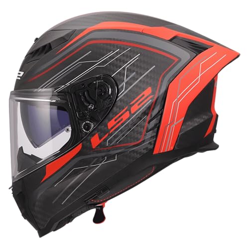 LS2, Dragon Subic Integral Motorcycle Helmet Red, XL