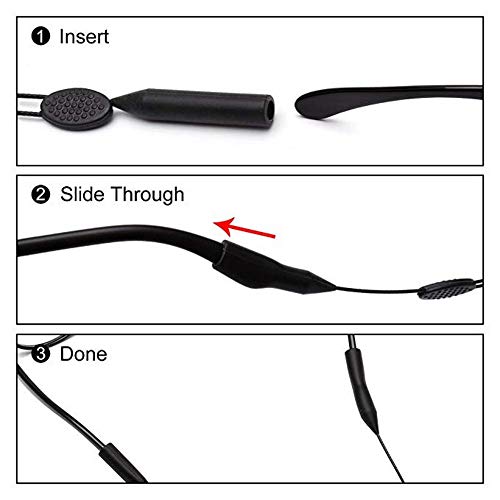 JBER Eyeglass Retainer, No Tail Eyeglasses and Sunglasses Holder Strap with 4 Anti-Slip Hooks (9-13.8 in) - Thumbnail 3
