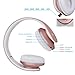 Wireless Headphones Over Ear, JIUHUFH Foldable Wireless Bluetooth Headphones Headset for Cell Phones, Tablets, Computer (Support FM Radio, SD Card and Wired Modes, Built in HD Mic)-Rose Gold