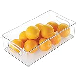 InterDesign Refrigerator and Freezer Storage Organizer Bins for Kitchen, 8" x 4" x 14.5", Clear
