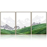 3 Piece Framed Canvas Wall Art Mountain and Green Grassland Canvas Prints Home Artwork Decoration for Living Room,Bedroom - 16