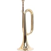 Tzong B Flat Military Cavalry Scouting Trumpet Bugle with Mouthpiece for School Band Cavalry Beginner Military Orchestra