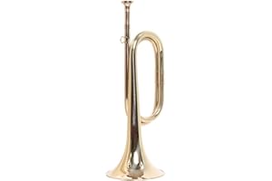 Tzong B Flat Military Cavalry Scouting Trumpet Bugle with Mouthpiece for School Band Cavalry Beginner Military Orchestra