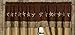Chezmoi Collection 4 Pieces Western Star Embroidery Design Microsuede Window Curtain/Drape Set Sheer Backing,Tassels, Valance (Curtain Set, Brown/Coffee)