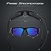 TOREGE Polarized Sports Sunglasses for Cycling Running Fishing Golf TR90 Unbreakable Frame TR011 (Black&Blue)