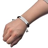 You were given this Life because You are Stronger Enough to live it Personalized Custom Inspirational Leather Braid Bracelet Black