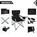 Suzeten Oversized Folding Camping Chairs Quad Arm Chair with Heavy Duty Lumbar Back Support, Cooler Cup Holder, Back Mesh Pocket, Shoulder Strap Carrying Bag Support 350 lbs, Blackthumb 2