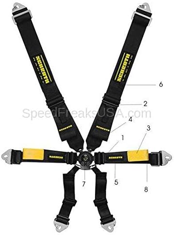 Schroth Enduro 6 Point Racing Harness for use with HANS Devices - Snap In - Red