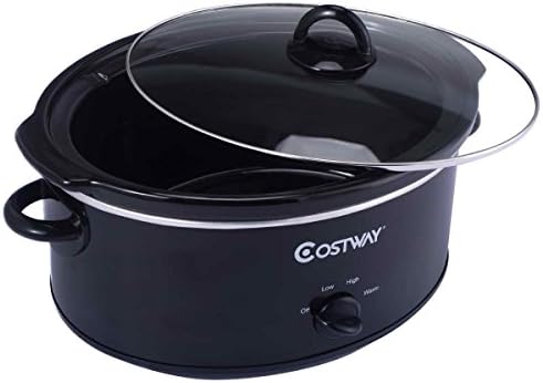 Safstar 7 Quart Oval Electric Manual Slow Cooker Black