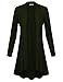 BIADANI Women Long Sleeve Classic Lightweight Open Front Jersey Cardigan Olive XXX-Large