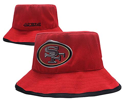 Football Team Pattern Fashion Men's Training Bucket Hat Fisherman Cap Bucket Hat (San Francisco 49ers)