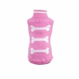 HP95(TM) Hot!Pet Dog Winter Woolen Sweater Knitwear Puppy Clothing Warm Bone High Collar Jacket (M, Pink)