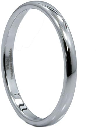 MJ 2mm White Tungsten Carbide Polished Classic Wedding Ring