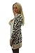 girltalkfashions Women Chuncky Leopard Print Long Sleeve Cardigan (L) Beige