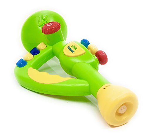 Musical Trumpet Children's Toy Battery Operated w/ Tunes & Lights , Kids Learning & Entertainment (Green) - Thumbnail 2