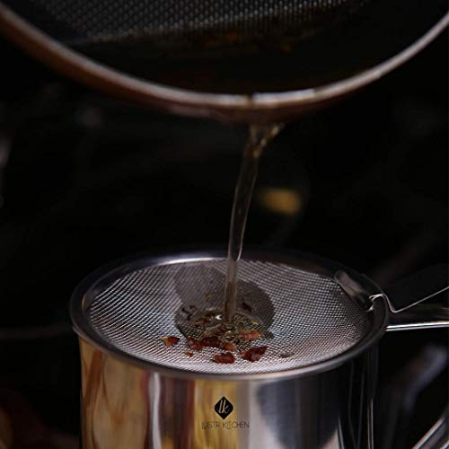 Bacon Grease Container with Strainer and Lid Stainless Steel Grease