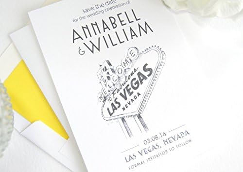 Las Vegas Sign Destination Wedding Save the Dates (Set of 25)