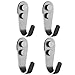 JIAEN Diameter 3mm Stainless Steel Coat Hat Single Hook Heavy Duty Support 18kg,Set for 4 Value Pack