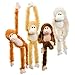 Fuzzy Friends 1 Each Burnt Orange, Blonde, Cream and Dark Brown Fuzzy Friends Plush Monkey with Velcro Hands Furry Stuffed Animal, Set of 4 primary